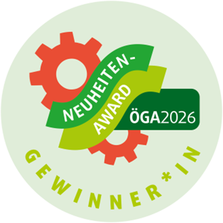 Neuheiten-Award ÖGA 2026 — Gewinner-Badge für Q1-Filter